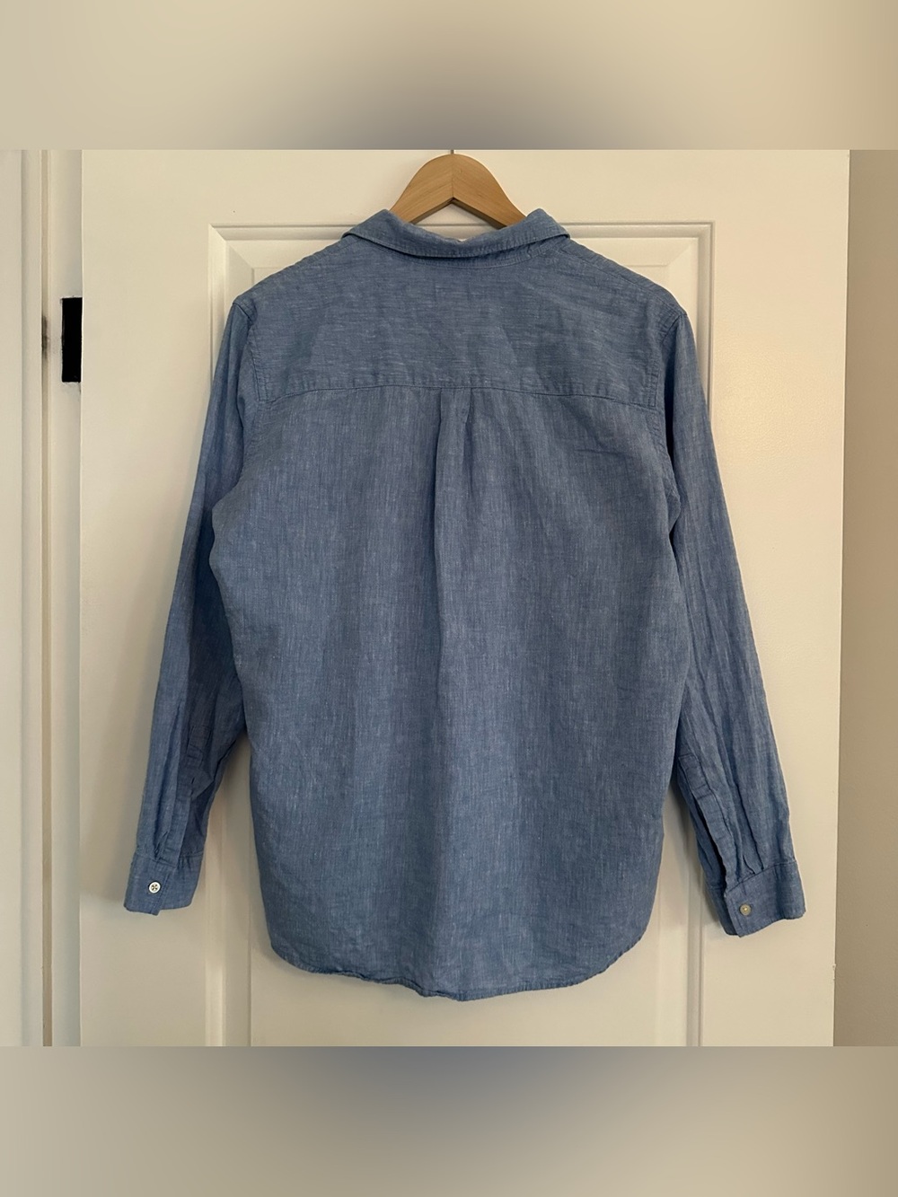 Gap Linen & Cotton Popover Shirt, Size Medium, Blue - Picture 5 of 7